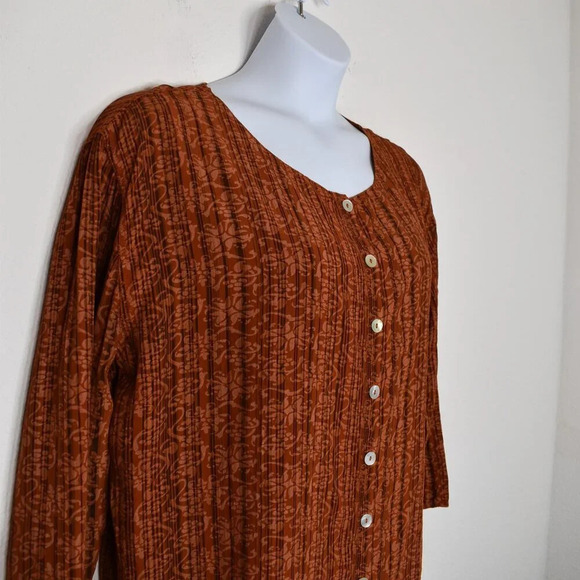 UNO Danmark Floral Blouse Button Down Sz O/S Drawstring Back Boho Cottagecore - Picture 4 of 16